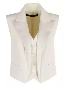 Жилет с заостренными лацканами Federica Tosi, нейтральный