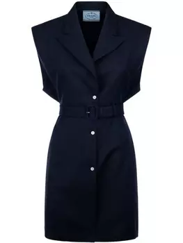 Жилет с заостренными лацканами Prada, синий