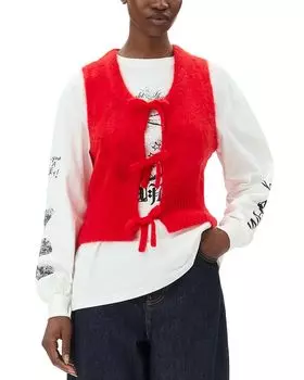 Жилет с завязками спереди GANNI, красный