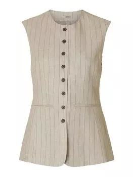 Жилет SELECTED, пятнистый бежевый