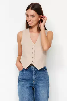 Жилет - Серый - Базовый Trendyol, серый