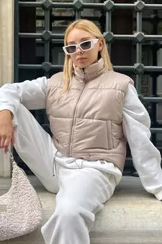 Жилет - Серый - Пуховик Trend Alaat Stili, серый