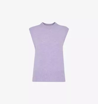 Жилет шерстяной трикотажный без рукавов с круглым вырезом Whistles, цвет lilac