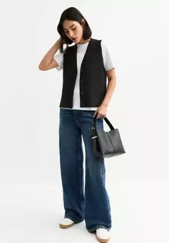 Жилет SIDE SLIT BUTTONED New Look, черный