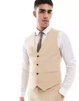 Жилет-скинни ASOS DESIGN бежевого цвета