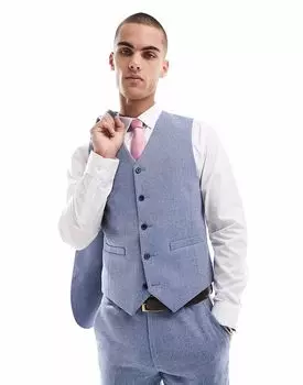 Жилет-скинни ASOS DESIGN из шерсти синего цвета