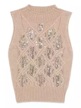 Жилет со стразами Ermanno Scervino, нейтральный