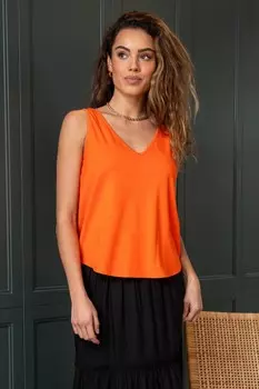 Жилет Sophie Fuller с v-образным вырезом и вискозой Lenzing Ecovero Pour Moi, оранжевый