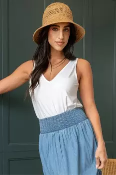 Жилет Sophie Fuller с v-образным вырезом и вискозой Lenzing Ecovero Pour Moi, белый