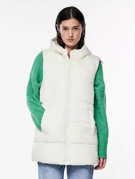 Жилет стандартного кроя Pieces, экрю