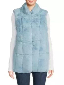 Жилет Стеганый BELLE FARE из искусственного меха, голубой
