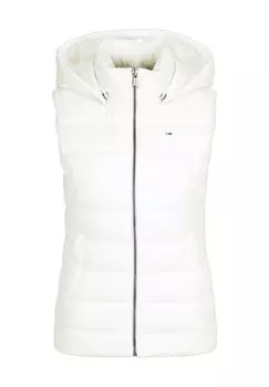 Жилет стеганый, капюшон, воротник стойка, женский TOMMY Jeans, цвет Ybr White