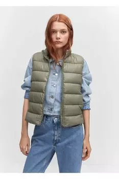 Жилет стеганый легкий Mango, хаки