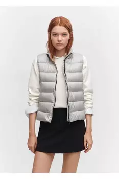 Жилет стеганый легкий Mango, серебряный