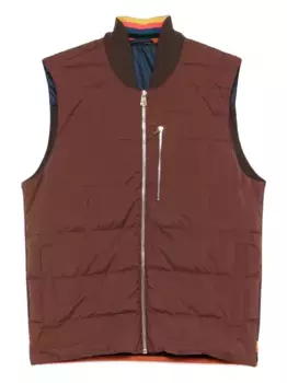 Жилет стеганый спереди на молнии Paul Smith, коричневый