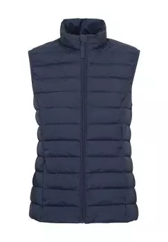 Жилет стеганый, воротник стойка, карманы на молнии, женский Galeria, цвет Dress Blue