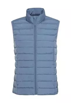 Жилет стеганый, воротник стойка, карманы на молнии, женский Galeria, цвет Blue Melange