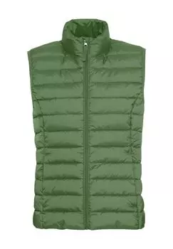 Жилет стеганый, воротник стойка, карманы на молнии, женский Galeria, цвет Leaf Green