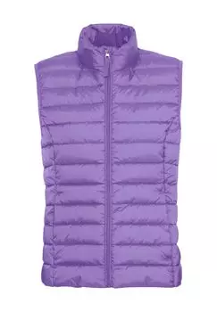 Жилет стеганый, воротник стойка, карманы на молнии, женский Galeria, цвет Lilac
