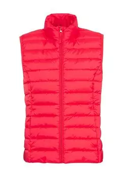 Жилет стеганый, воротник стойка, карманы на молнии, женский Galeria, красный