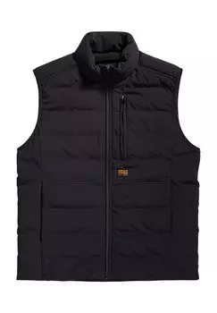 Жилет стеганый, воротник стойка, нагрудный карман, мужской G-STAR RAW, черный