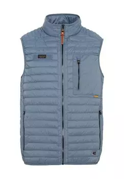 Жилет стеганый, воротник стойка, нашивка, мужской camel active, цвет Stone Blue
