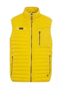 Жилет стеганый, воротник стойка, нашивка, мужской camel active, цвет Lemon
