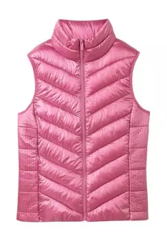 Жилет стеганый, воротник стойка, женский TOM TAILOR, цвет 16348 Pink Velvet