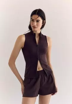 Жилет Stradivarius, темно-коричневый