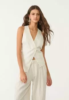 Жилет STRIPED ASYMMETRIC Stradivarius, белый