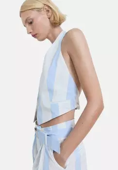 Жилет STRIPED HALTER Mango, светло-голубой