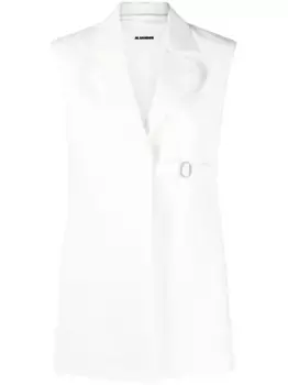 Жилет строгого кроя с поясом JIL SANDER, белый