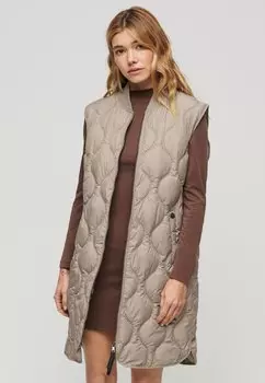 Жилет STUDIOS LONG LINER Superdry, бежевый