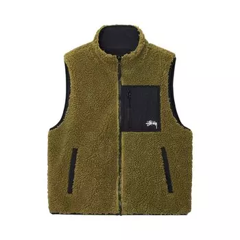 Жилет Stussy Sherpa Reversible Vest, зеленый