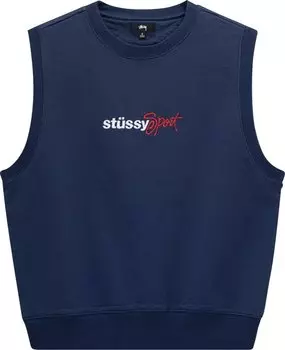 Жилет Stussy Sport Fleece Vest 'Navy', синий