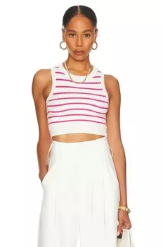 Жилет superdown Phoebe Ultra Crop, цвет White & Pink