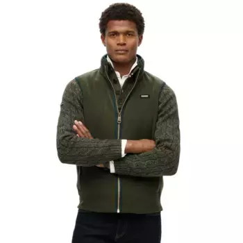 Жилет Superdry Estate Fleece, зеленый