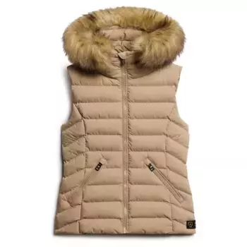 Жилет Superdry Fuji Faux Fur, бежевый