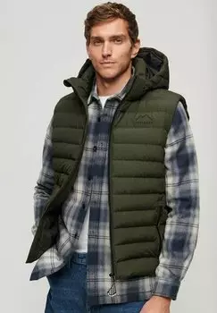 Жилет Superdry С КАПЮШОНОМ FUJI, цвет dark moss green