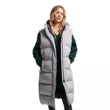 Жилет Superdry Studios Longline Duvet Gilet, серый