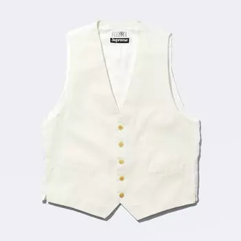 Жилет Supreme x MM6 Maison Margiela Washed Cotton, кремовый