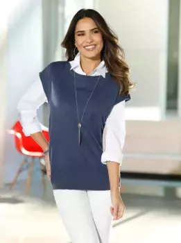 Жилет-свитер Classic Basics "жилет-свитер", джинсовый