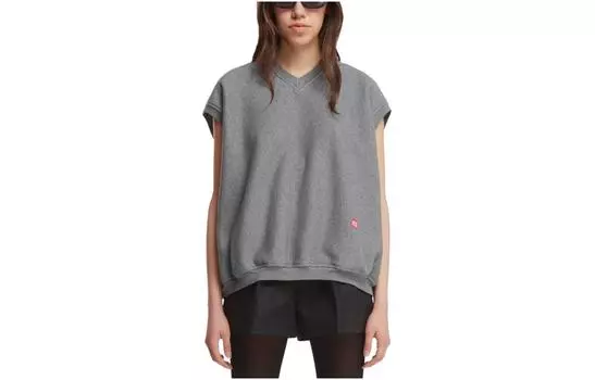 Жилет-свитер из хлопкового джерси Alexander Wang, серый