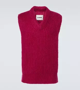 Жилет-свитер из мохера и шерсти Jil Sander, цвет bouguanville