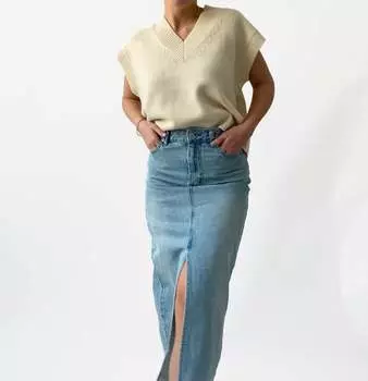 Жилет-свитер кремового цвета OLIVACEOUS