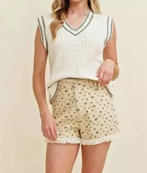 Жилет-свитер с акцентом цвета слоновой кости Cloud Ten