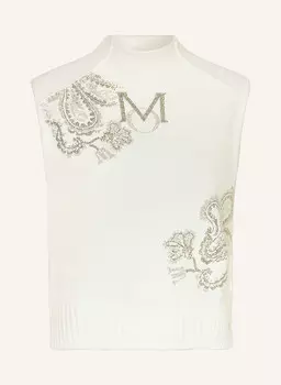 Жилет-Свитер с драгоценными камнями Monari, белый