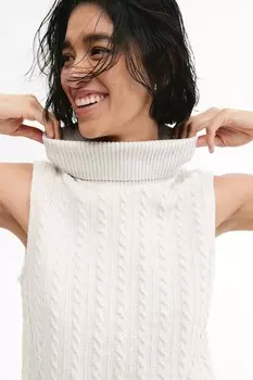 Жилет свитер с водолазкой H&M, бежевый