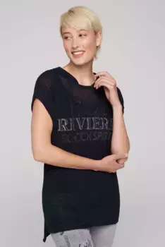 Жилет-свитер SOCCX с боковыми разрезами, синий