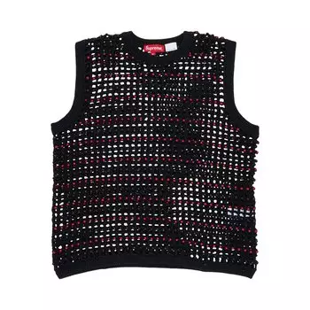 Жилет-свитер Supreme с бисером, черный